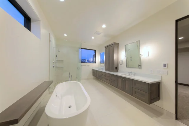 Master bath vanity detail in Deer Mountain custom home, Park City