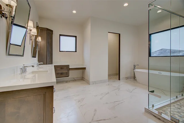 Master bathroom remodel with freestanding tub