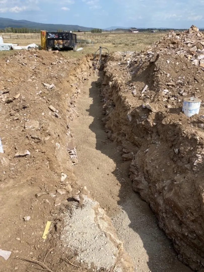 Excavation and trenching work in progress