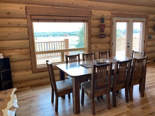 Interior detail inside the log home