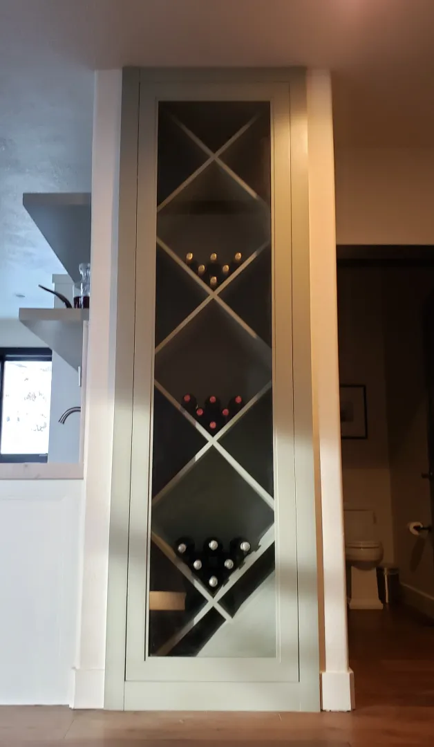 Custom wine rack and cabinetry in Park City Utah home