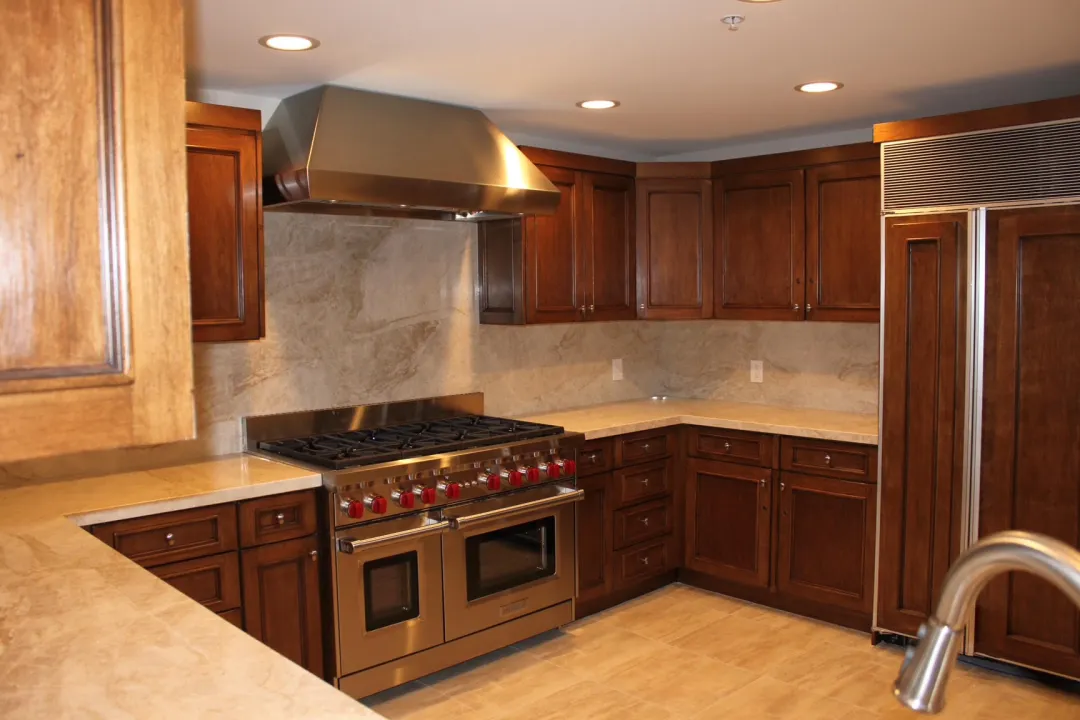 Kitchen remodel with custom cherry cabinets and granite countertops in Park City Utah
